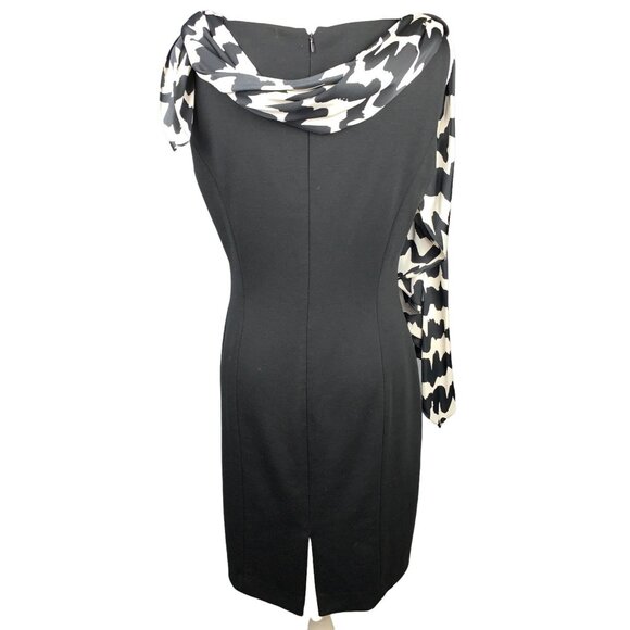 Tahari Arthur S Lavine Sheath Dress With Scarf Size 6 - Picture 4 of 8